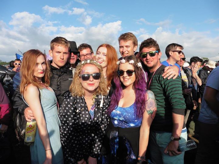 Glastonbury 2015 in the sun with some of the babes I camped with!
