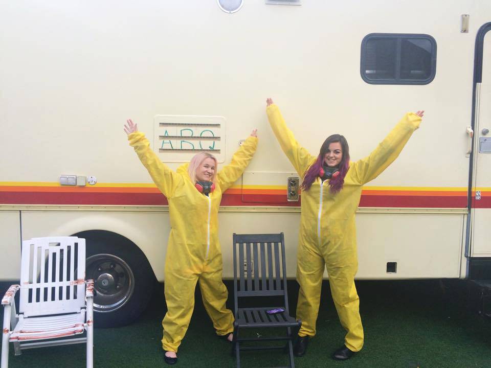 Yellow Jumpsuite in front of Heisenberg's RV @ Breaking Bad Bar - ABQ London