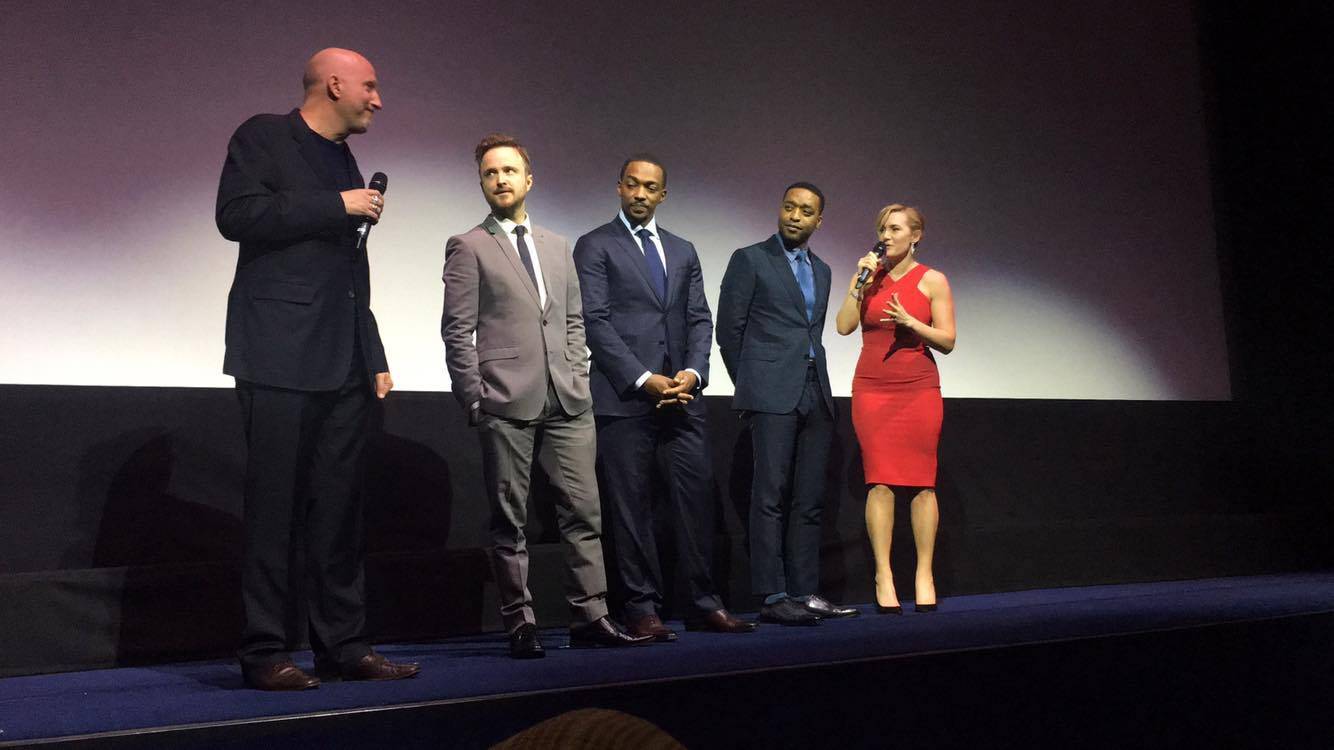 Left to Right: John Hillcoat (Director), Aaron Paul, Anthony Mackie, Chiwetel Ejiofor, and Kate Winslet