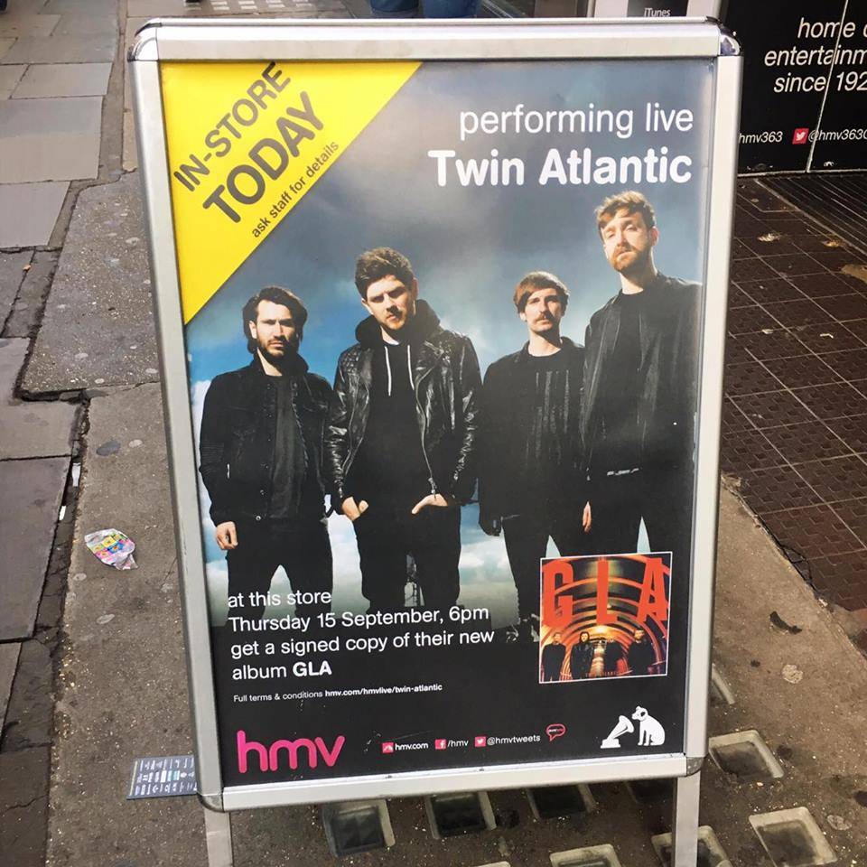 Twin Atlantic perform GLA Live HMV 363 Oxford Street London