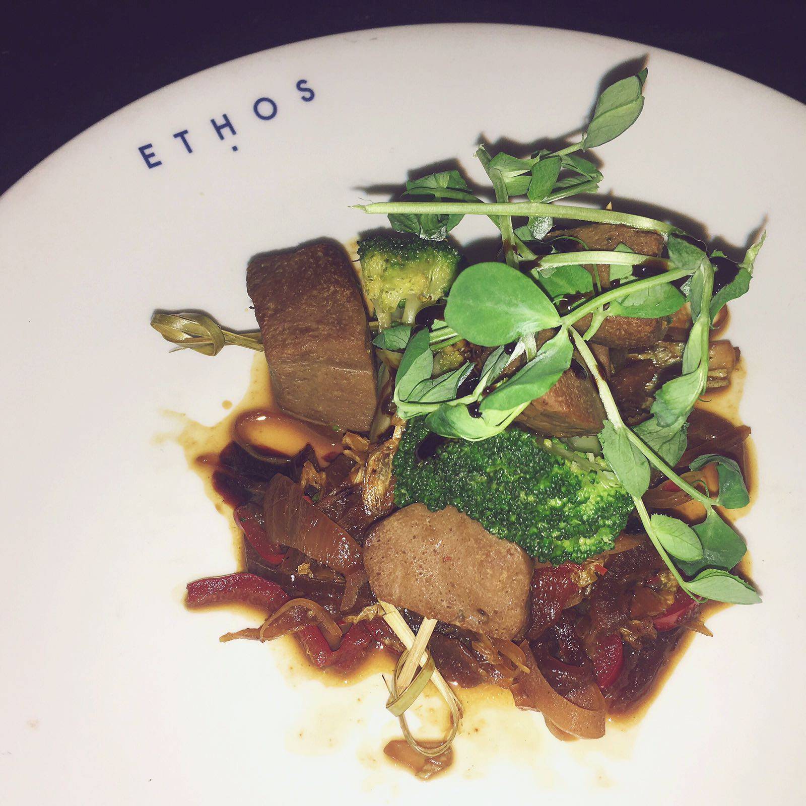 Ethos Seitan Skewers London Oxford Street Vegan Vegetarian Restaurant